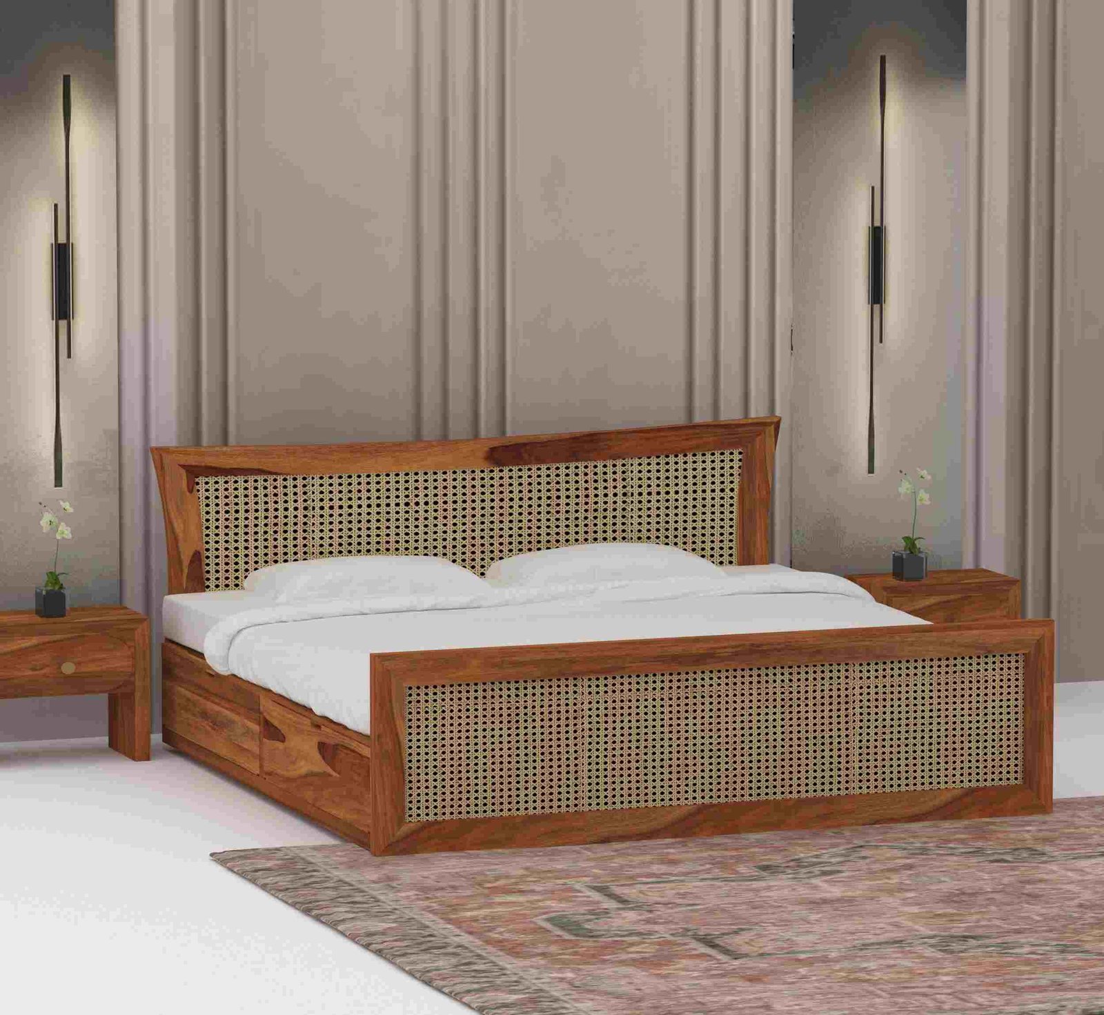 Rattan Luxe Bed