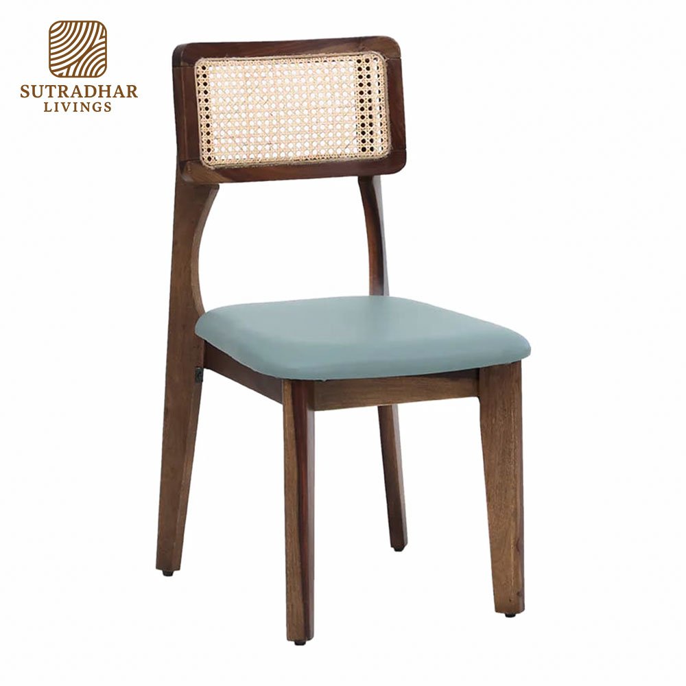 CaneCraft Solid Sheesham Wood Dining Set with Cushioned Cane Chairs - Image 4