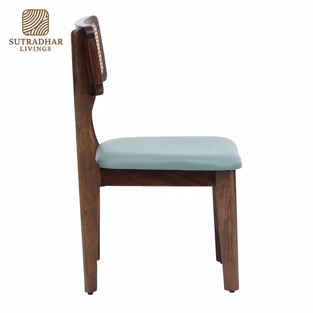 CaneCraft Solid Sheesham Wood Dining Set with Cushioned Cane Chairs - Image 5