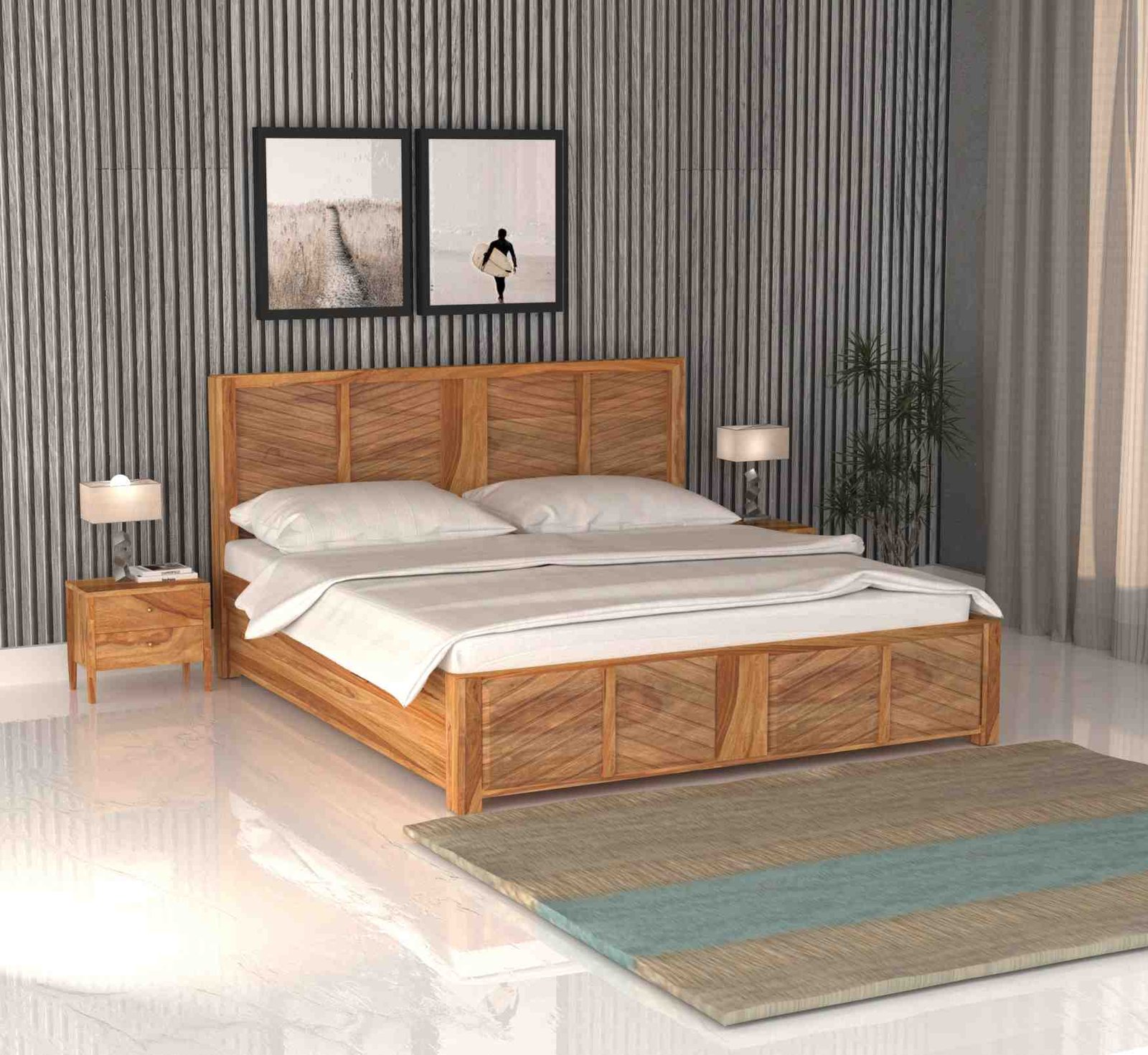 Crestwood Bed – Solid Sheesham Wood - Image 4
