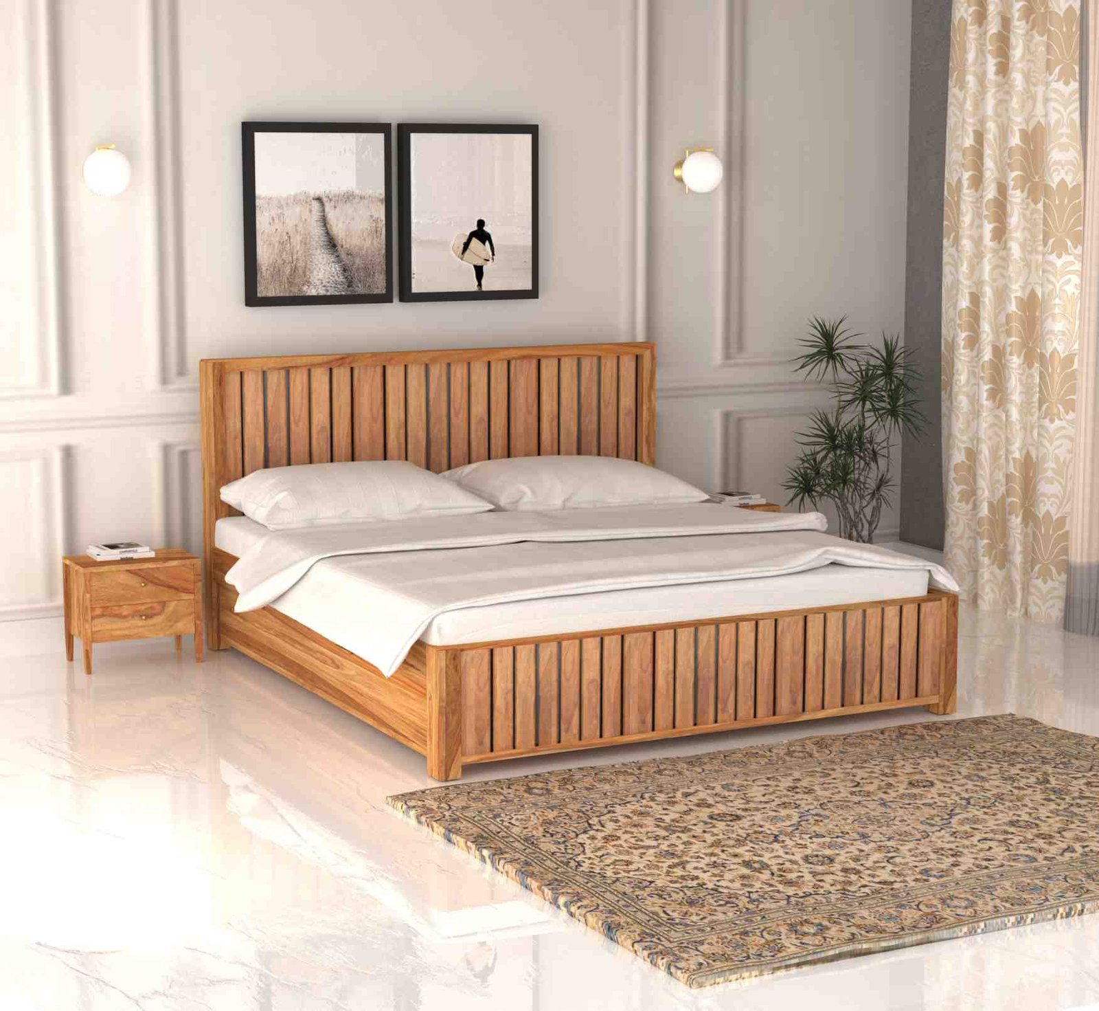 Verano Bed – Elegant Sheesham Wood Design