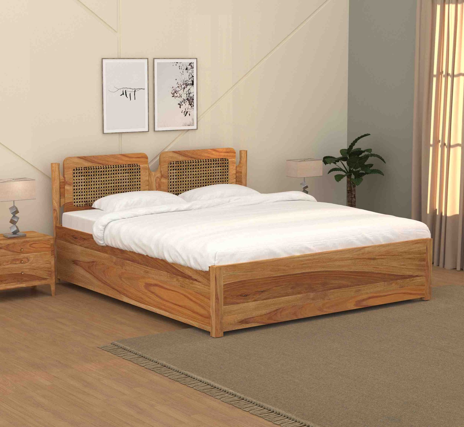 Premium Bed in Handcrafted Sheesham Wood