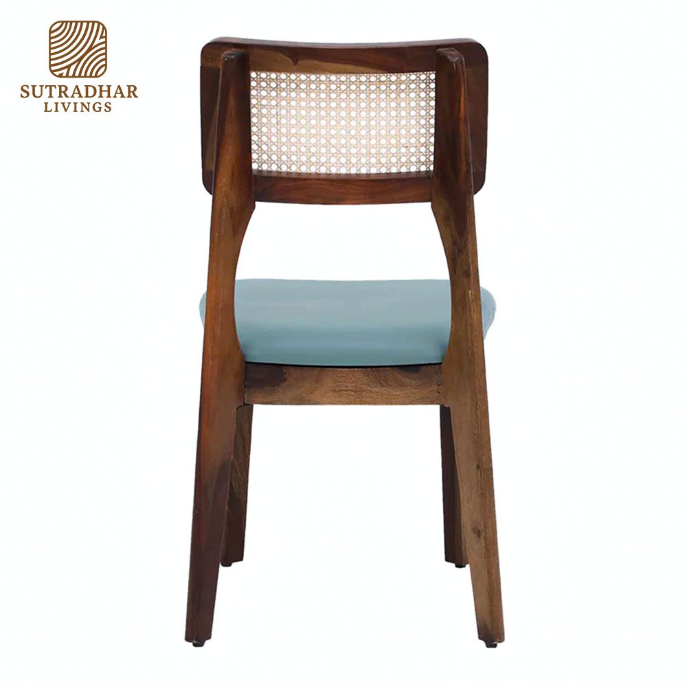 CaneCraft Solid Sheesham Wood Dining Set with Cushioned Cane Chairs - Image 6