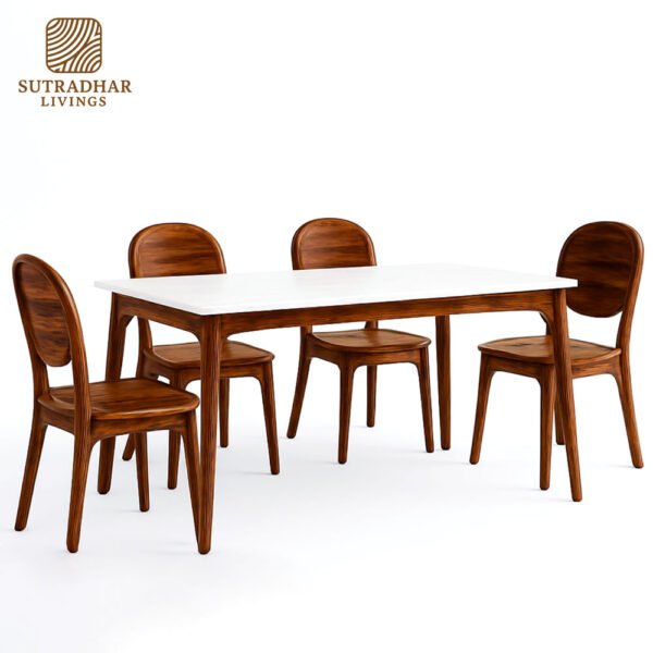 SutradharLivings Marble Top 6-Seater Dining Set - Image 3