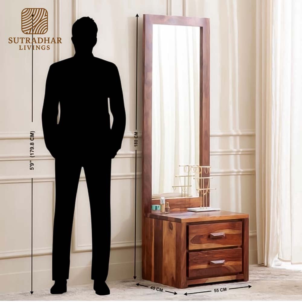 Modern Luxe Sheesham Wood Dressing Table - Image 2