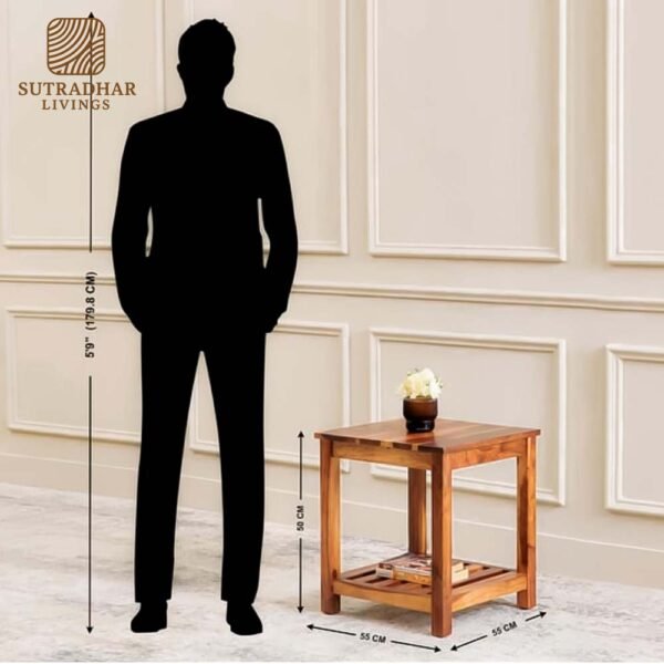 Sereno Wooden Bedside – Sheesham Wood Nightstand - Image 2