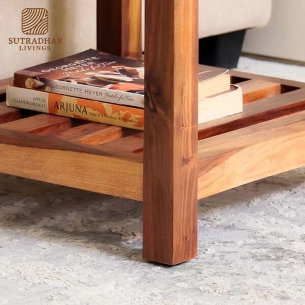 Sereno Wooden Bedside – Sheesham Wood Nightstand - Image 3