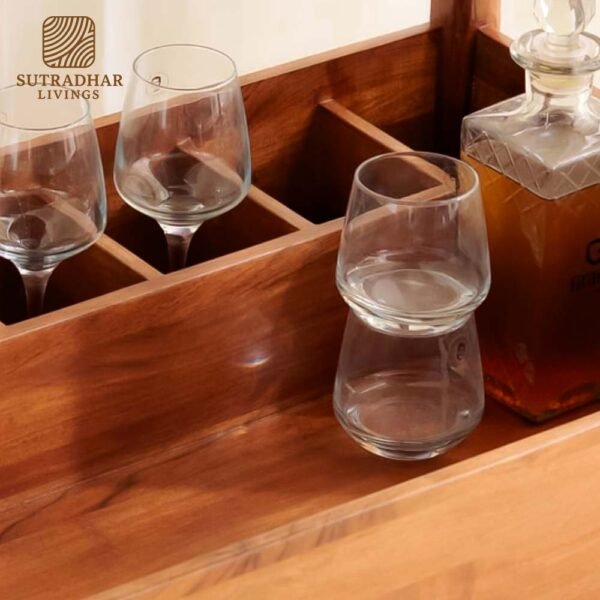 Regalia Bar Trolley Mango Wood - Image 3