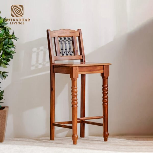 Vintage Royale Bar Stool Acacia Wood - Image 3