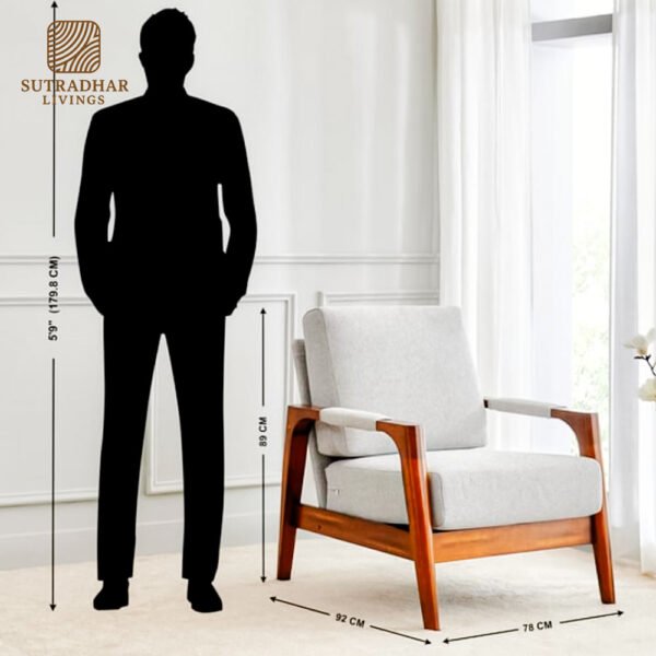 Eden Comfort Chair Mango Wood – Stylish Wooden Lounge Chair | Sutradhar Livings - Image 3