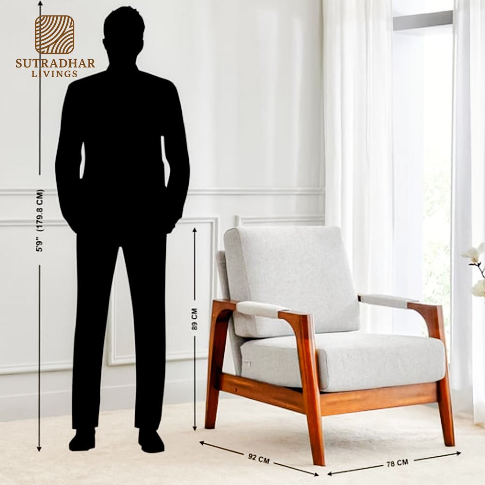 Eden Comfort Chair Mango Wood – Stylish Wooden Lounge Chair | Sutradhar Livings - Image 3
