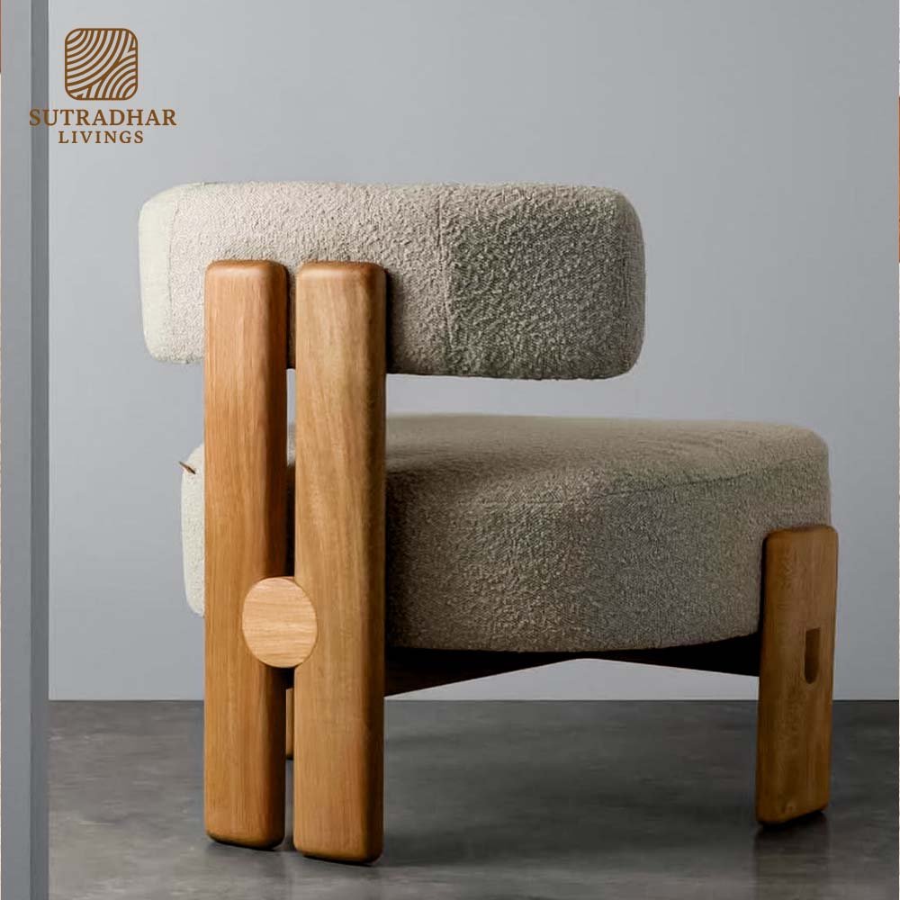 Orion Sculpt Lounge Chair Mango Wood – Premium Wooden Lounge Chair - Image 2