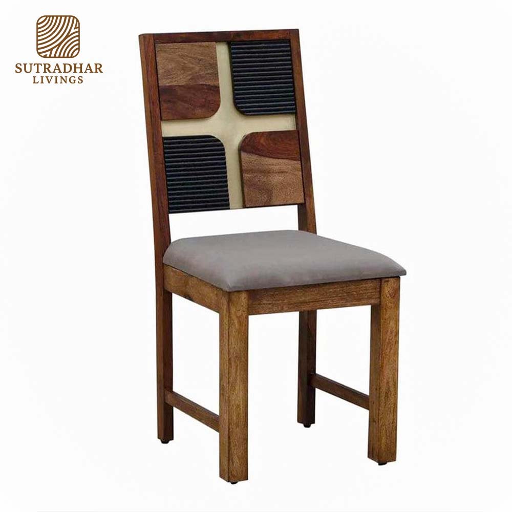 UrbanRustic Solid Sheesham Wood Dining Set – Teak/Walnut Finish - Image 3