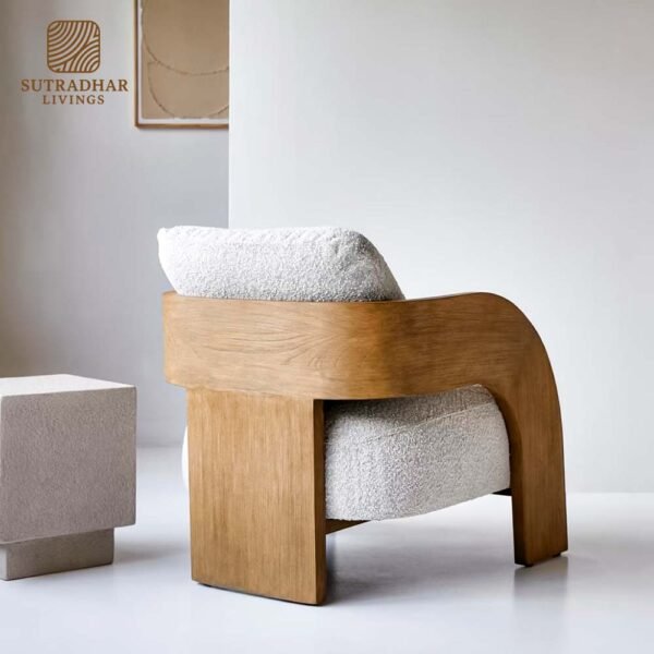 Nova Arch Lounge Chair Mango Wood – Modern Comfort Seating - Image 2