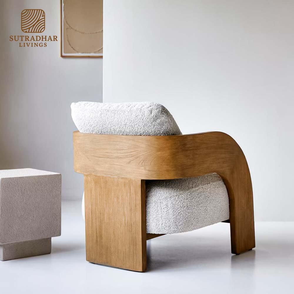 Nova Arch Lounge Chair Mango Wood – Modern Comfort Seating - Image 2