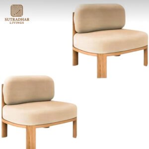 Arlo Barrel Accent Chair Mango Wood | Modern Wooden Accent Chair