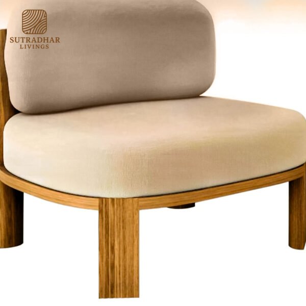 Arlo Barrel Accent Chair Mango Wood | Modern Wooden Accent Chair - Image 3