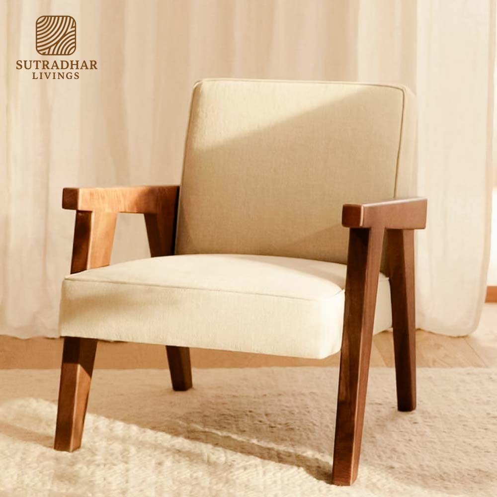 Oslo Wooden Lounge Chair Mango – Modern Minimalist Wooden Seating - Image 2