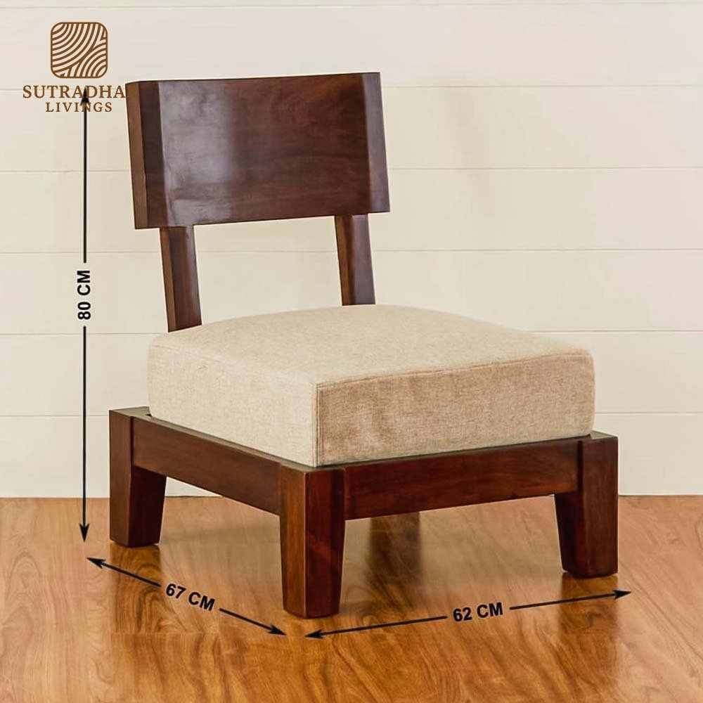 Sutradhar Livings Single Seater Sofa – Premium Wooden Frame & Cushion - Image 2