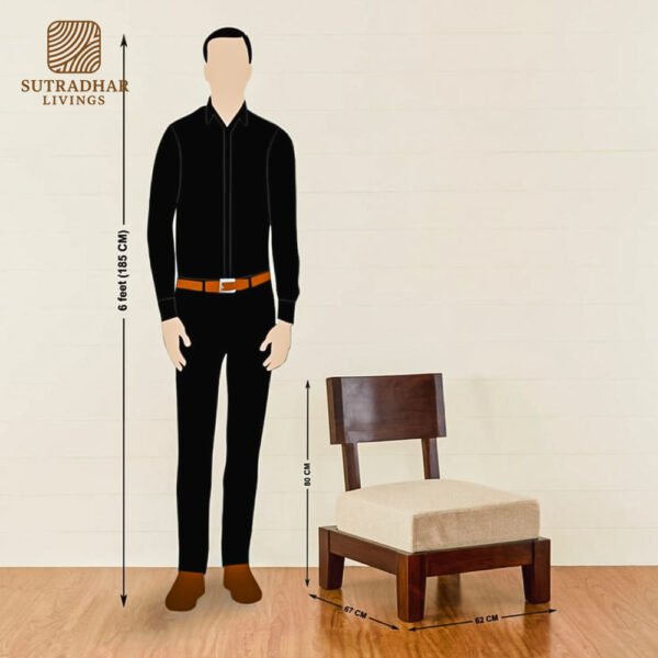 Sutradhar Livings Single Seater Sofa – Premium Wooden Frame & Cushion - Image 3