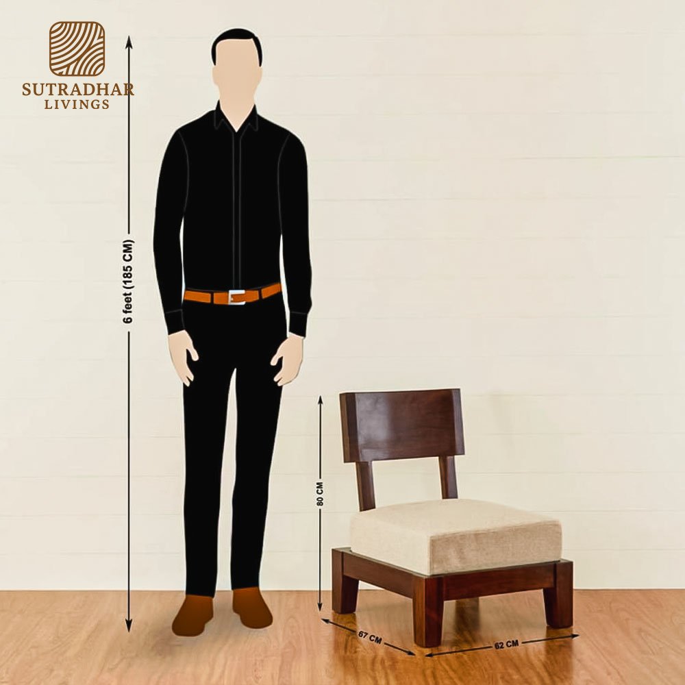 Sutradhar Livings Single Seater Sofa – Premium Wooden Frame & Cushion - Image 3
