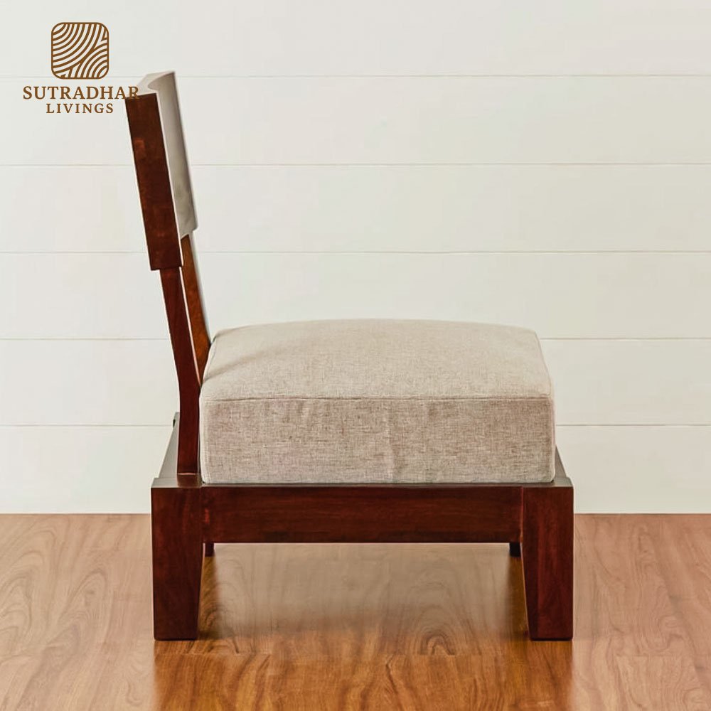 Sutradhar Livings Single Seater Sofa – Premium Wooden Frame & Cushion - Image 4