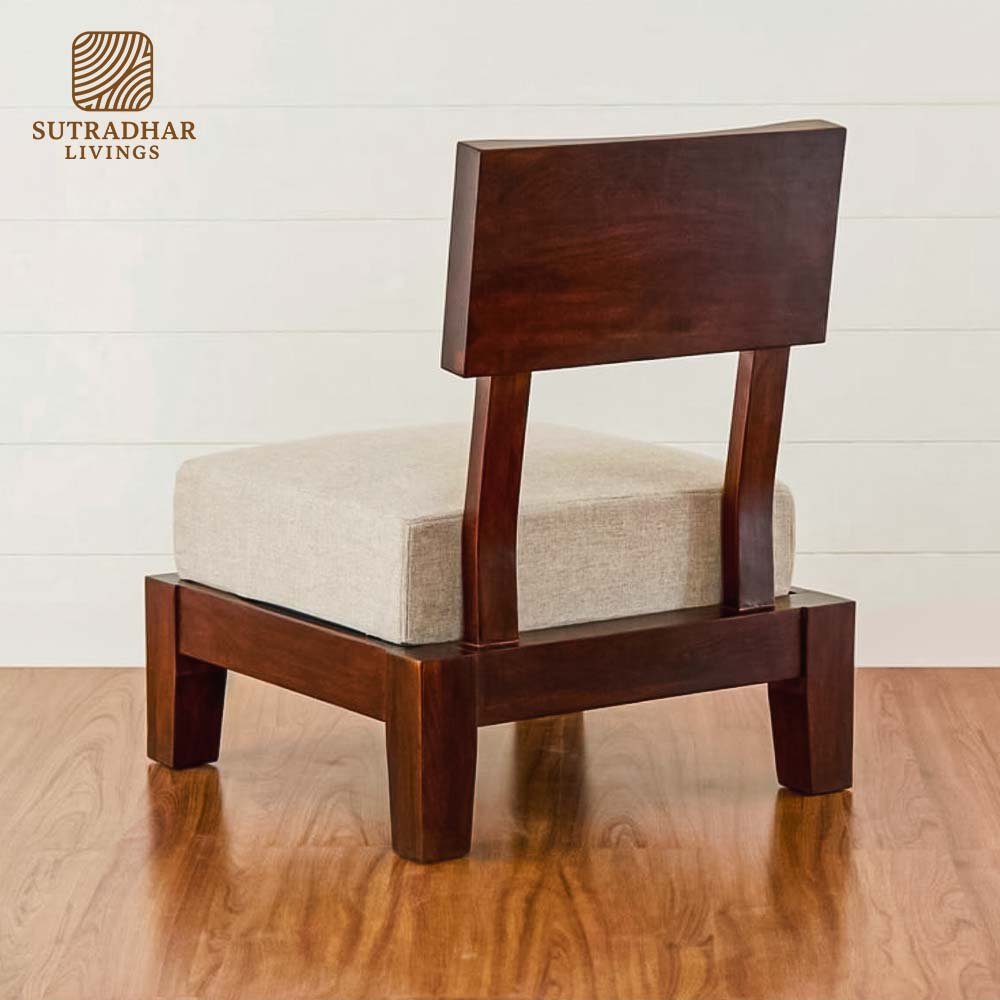 Sutradhar Livings Single Seater Sofa – Premium Wooden Frame & Cushion - Image 5