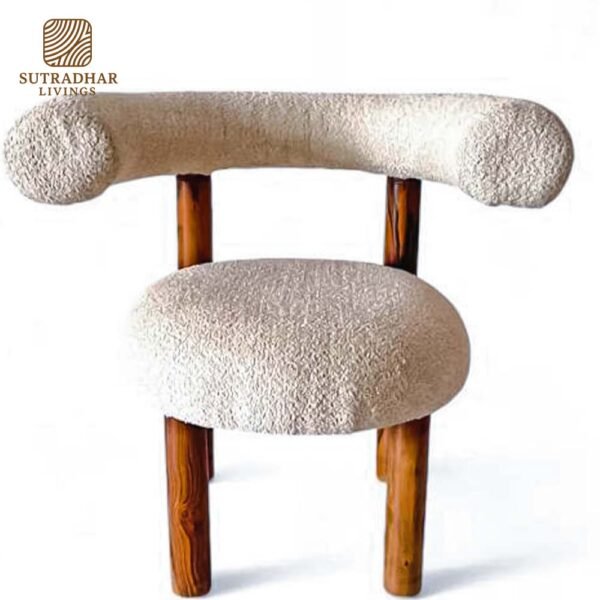 Sheesham Wood Mid-Century Accent Chair Set – Pack of 2 - Image 2