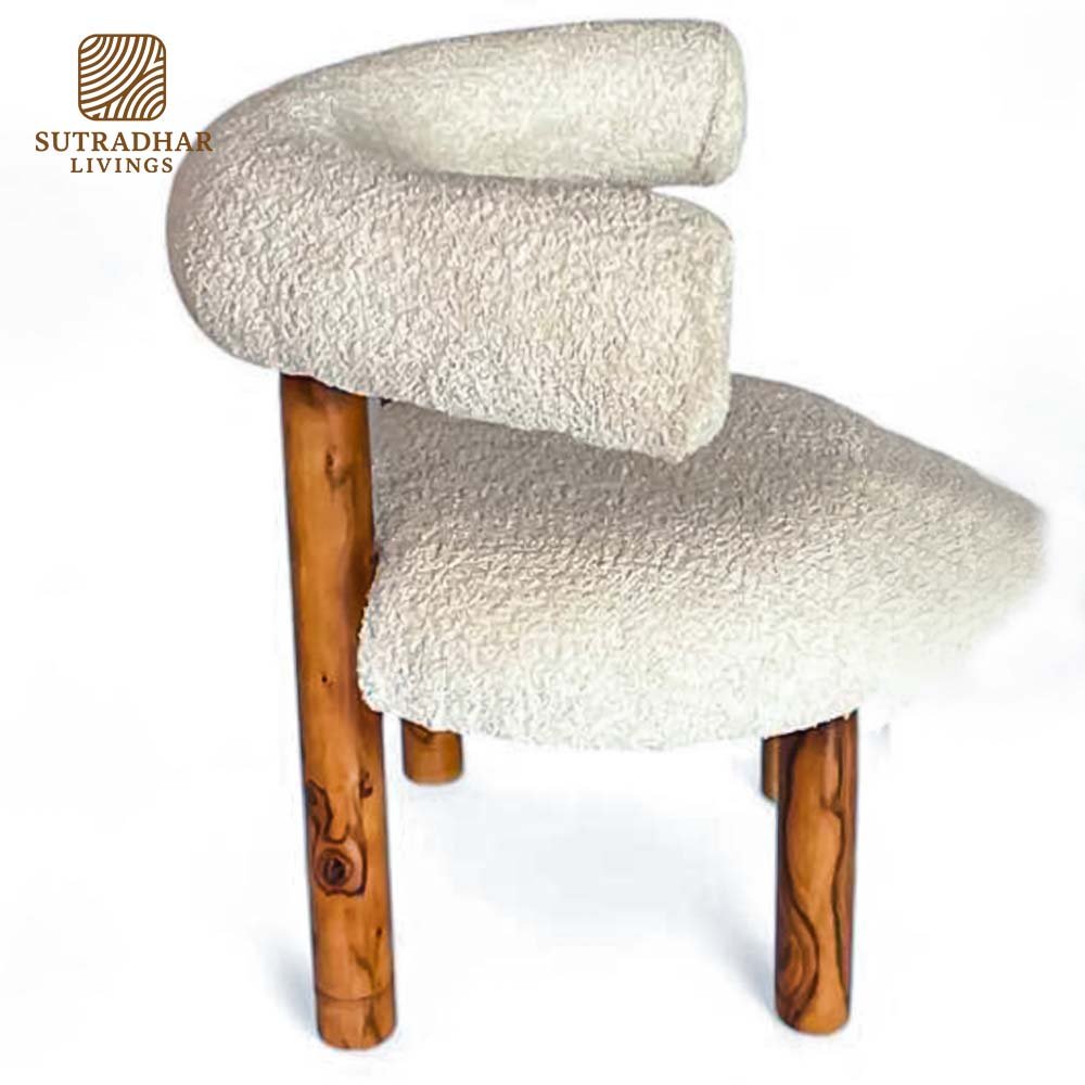 Sheesham Wood Mid-Century Accent Chair Set – Pack of 2 - Image 3