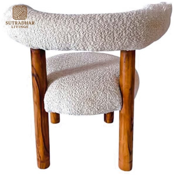 Sheesham Wood Mid-Century Accent Chair Set – Pack of 2 - Image 4