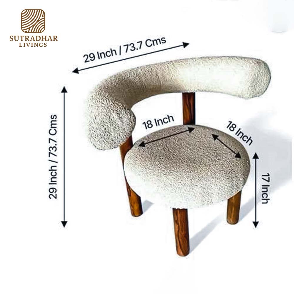 Sheesham Wood Mid-Century Accent Chair Set – Pack of 2 - Image 5