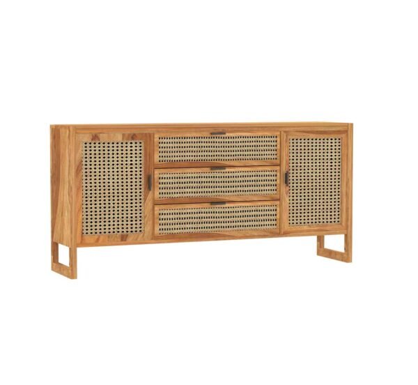 Aranya Cane Sideboard – Solid Sheesham Wood