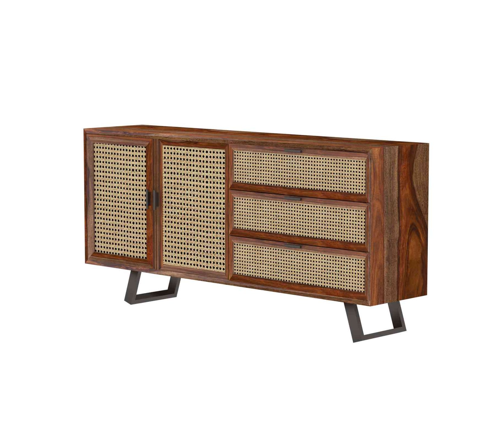 Nero Cane Sideboard – Handcrafted Sheesham Wood - Image 3