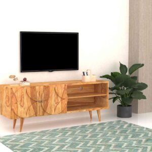 Aarambh TV Unit – Handcrafted Solid Sheesham Wood