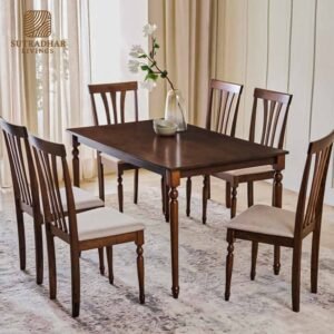 Vintage Spindle Dining Table – Premium Acacia Wood