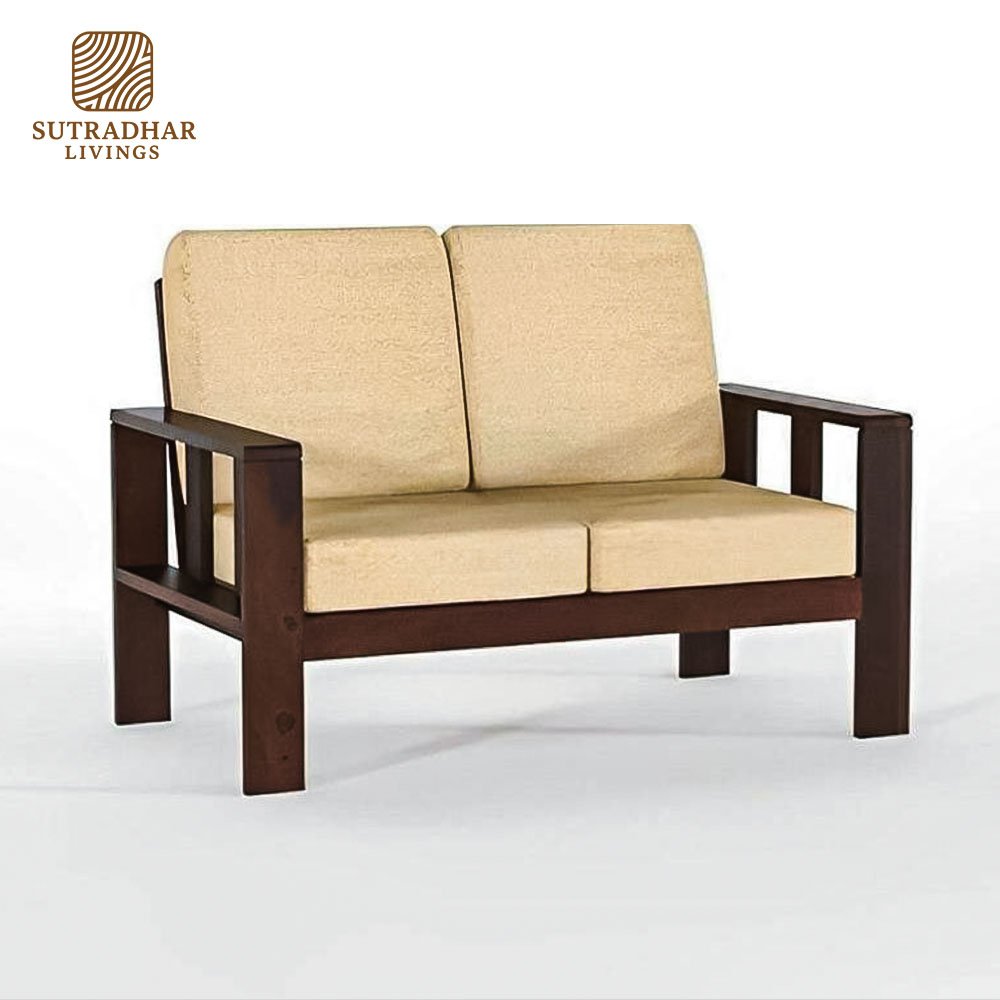 Solid Sheesham Wood 3+2+1 Sofa Set with Foam – Walnut Finish - Image 5