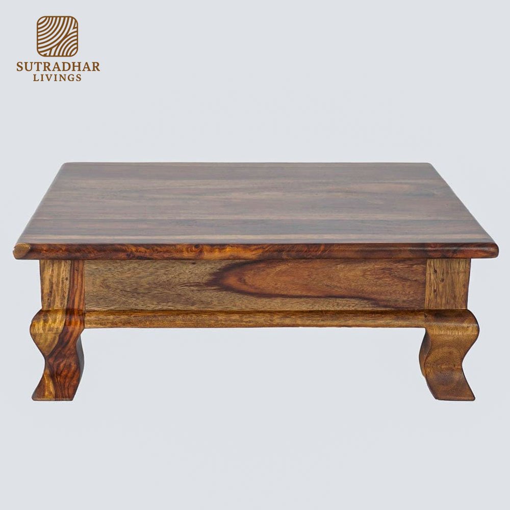 Solid Wood Pooja Chowki & Bajot for Home & Office - Image 3