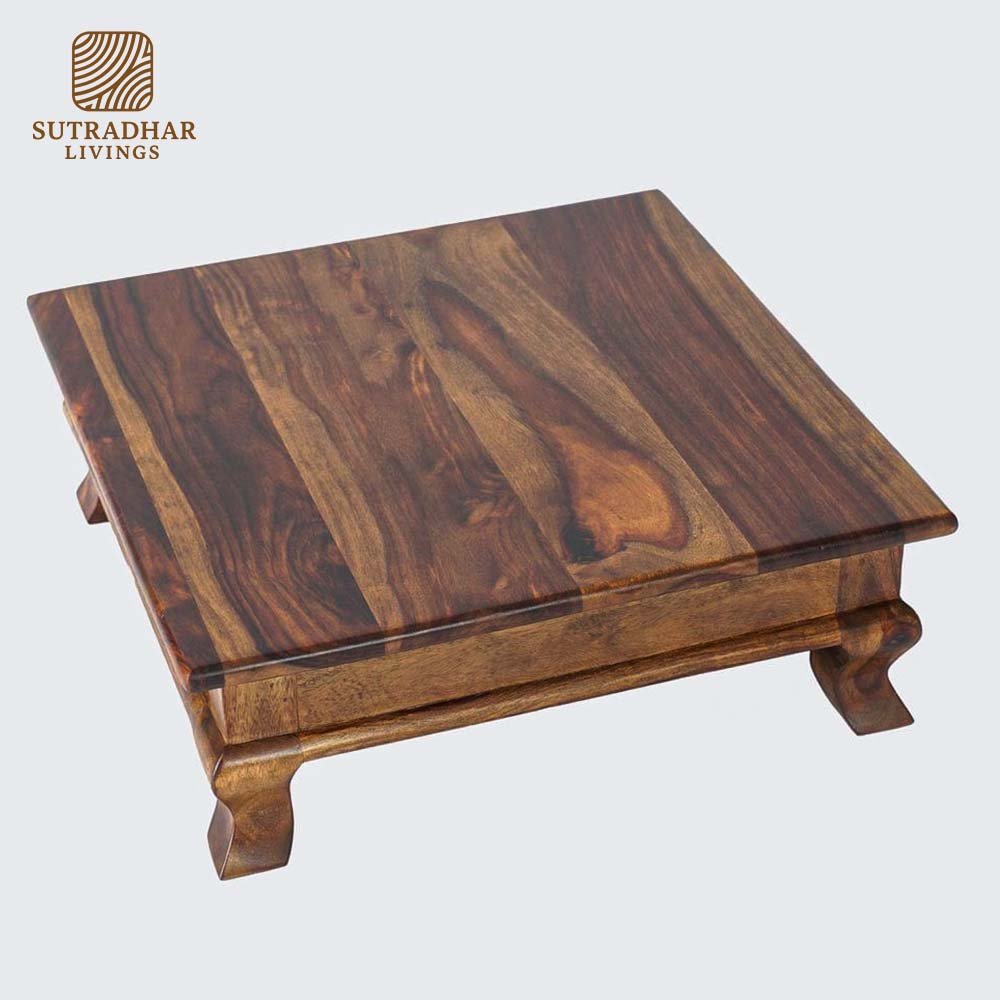 Solid Wood Pooja Chowki & Bajot for Home & Office - Image 4