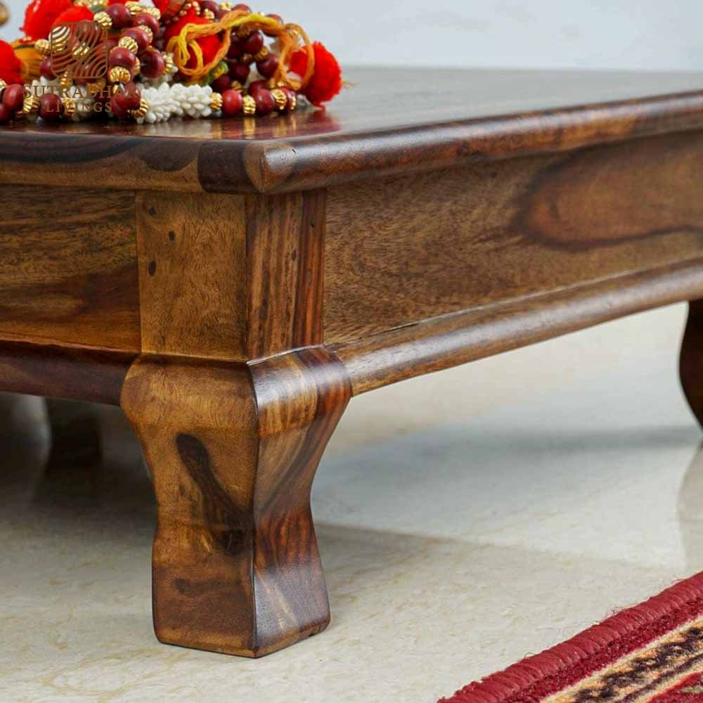 Solid Wood Pooja Chowki & Bajot for Home & Office - Image 5