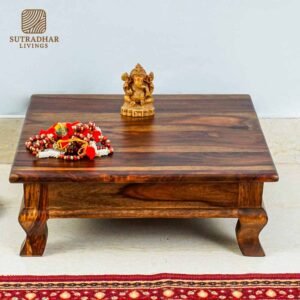Solid Wood Pooja Chowki & Bajot for Home & Office