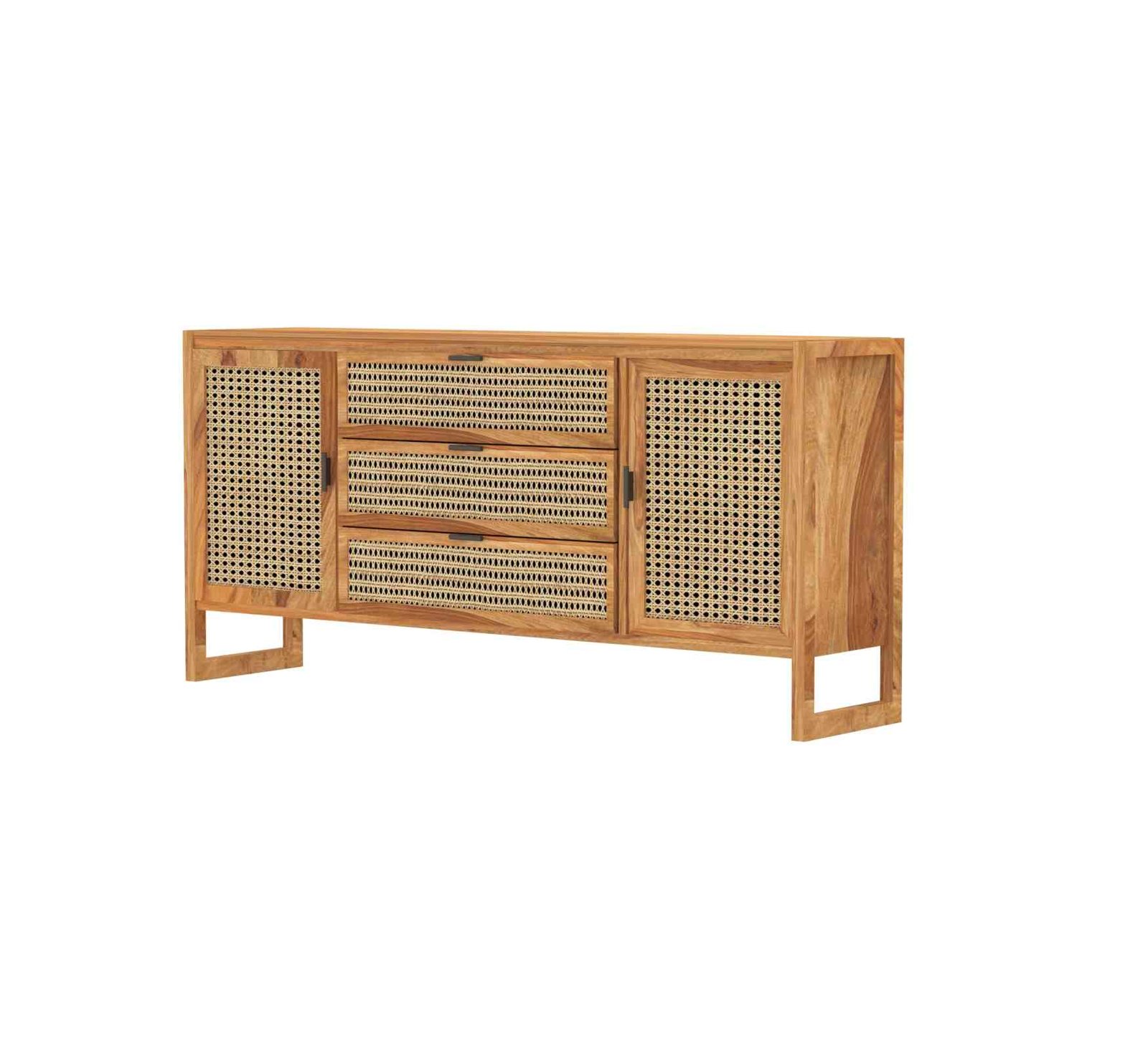 Aranya Cane Sideboard – Solid Sheesham Wood - Image 4