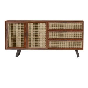 Nero Cane Sideboard – Handcrafted Sheesham Wood