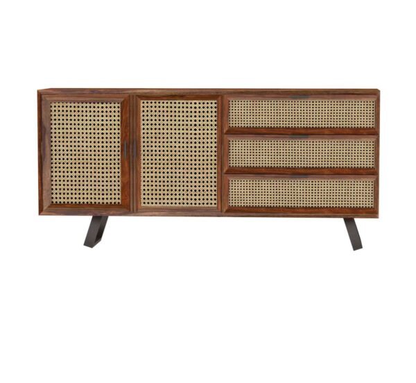 Nero Cane Sideboard – Handcrafted Sheesham Wood