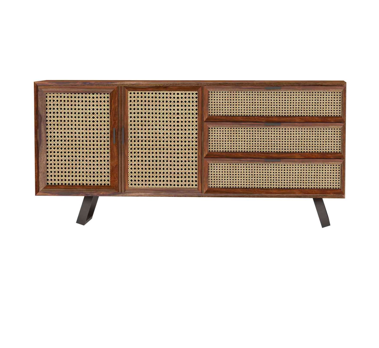 Nero Cane Sideboard – Handcrafted Sheesham Wood