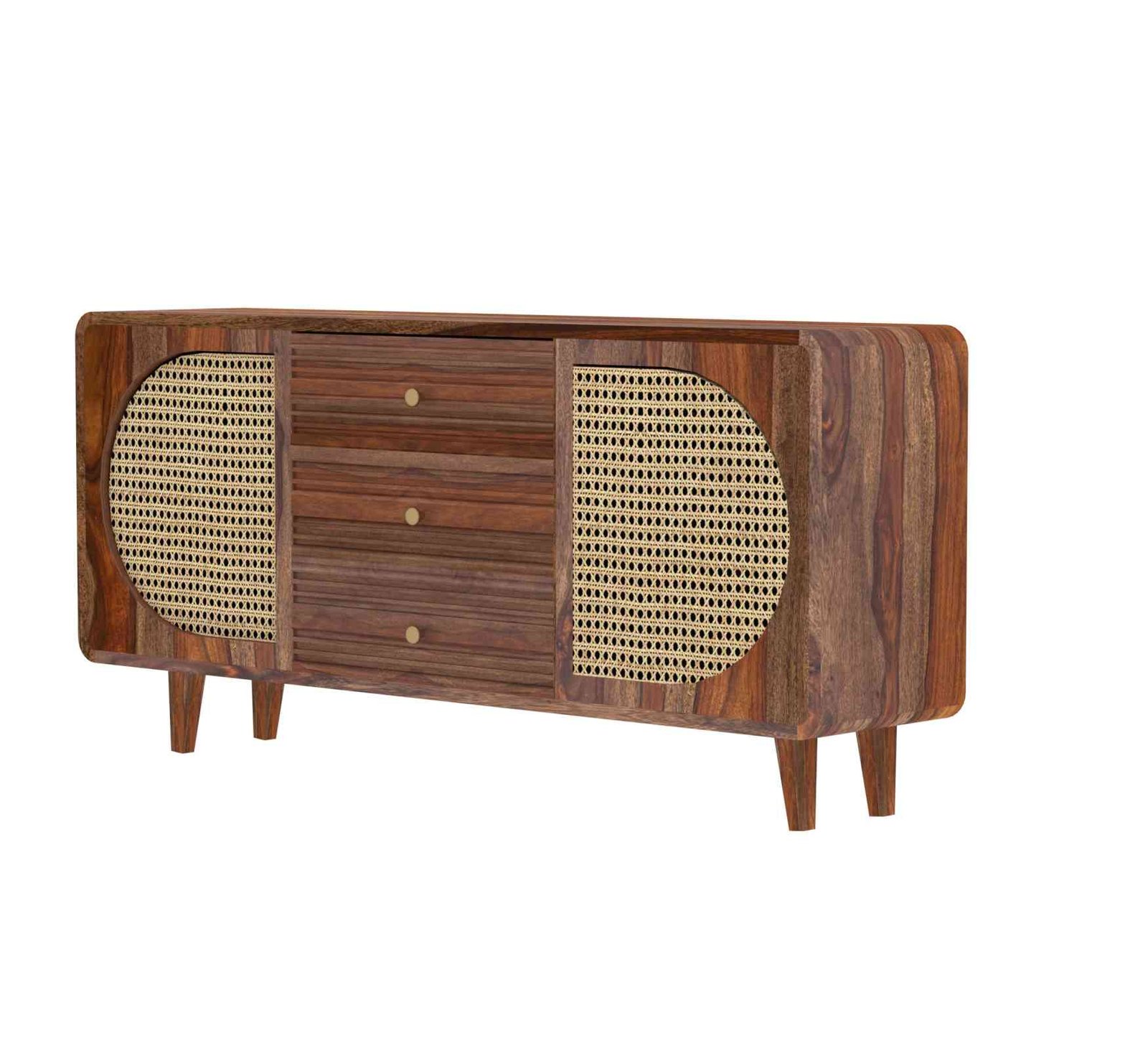 Orbit Cane Sideboard – Contemporary Sheesham Wood - Image 2