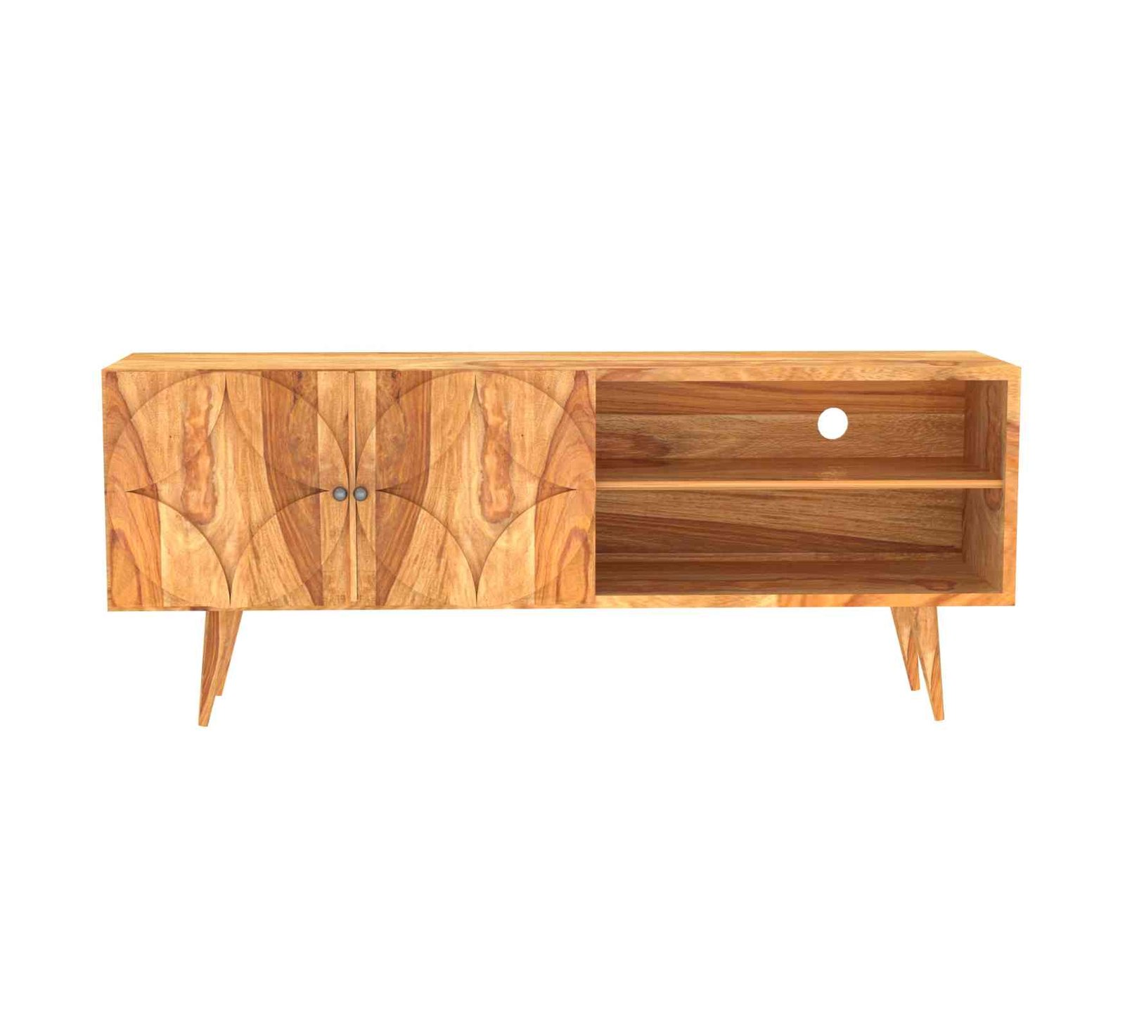 Aarambh TV Unit – Handcrafted Solid Sheesham Wood - Image 4