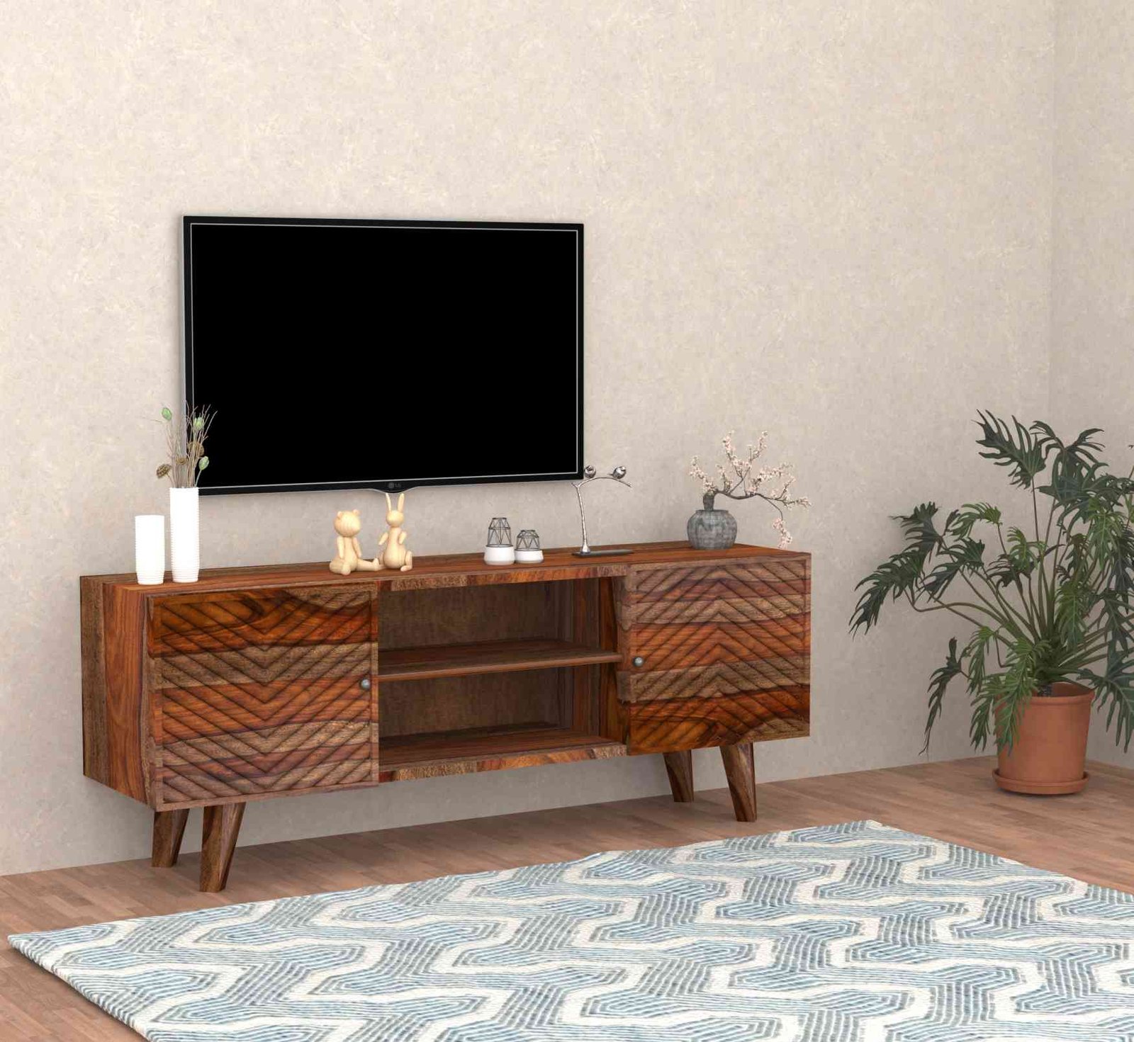 Modo TV Unit – Modern Sheesham Wood