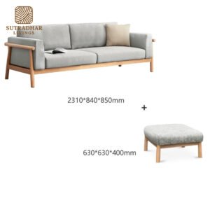 Bergen Contemporary 3-Seater Sofa – Mango Wood