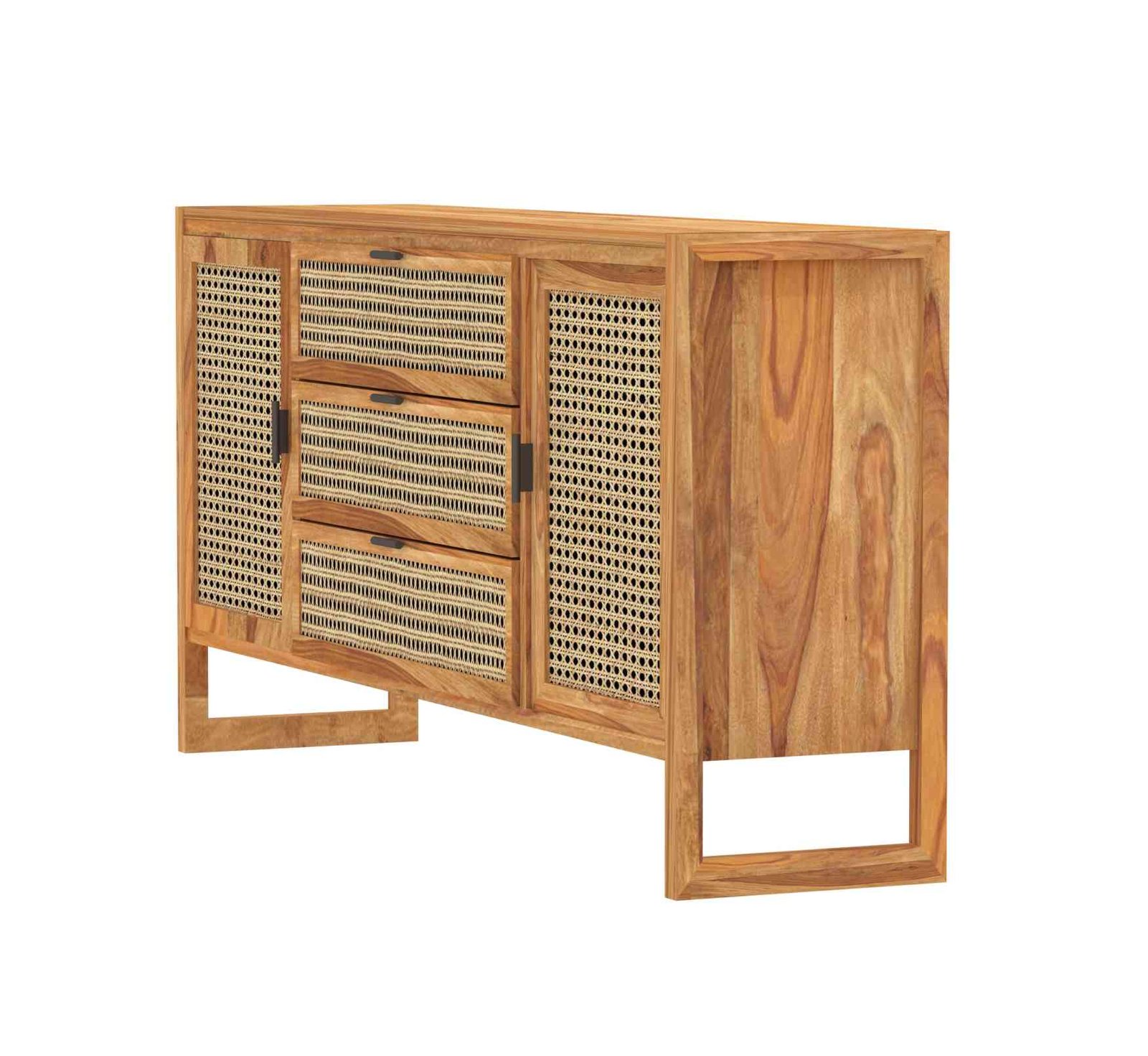 Aranya Cane Sideboard – Solid Sheesham Wood - Image 3