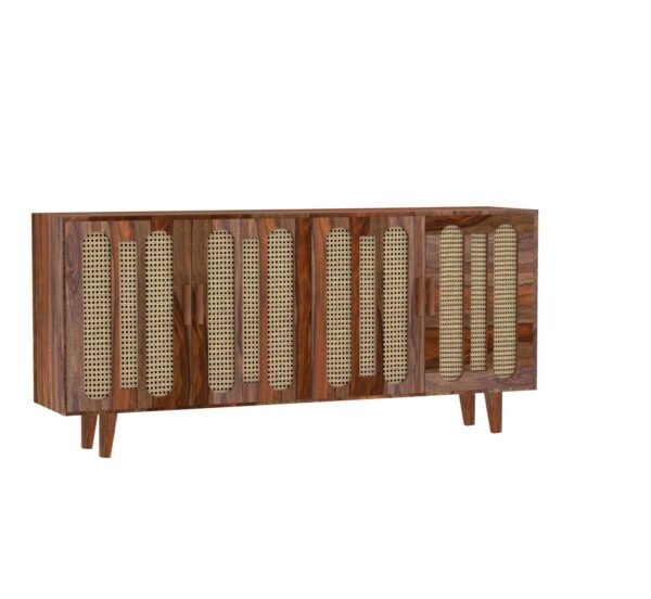Oslo Cane Sideboard – Modern Sheesham Wood - Image 2